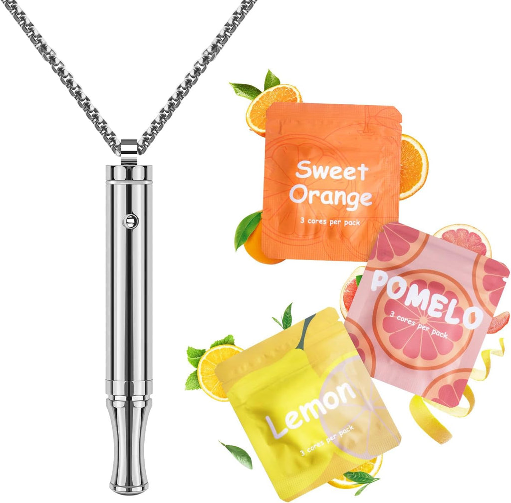 Adjustable Resistance Breathing Necklace with Natural Aroma Filters