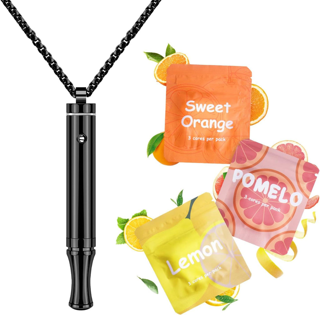 Adjustable Resistance Breathing Necklace with Natural Aroma Filters